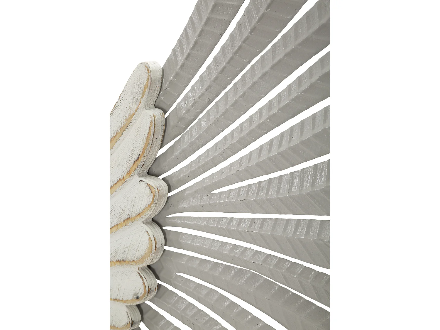 Set di 2 ali in metallo e legno bianco cm 43,8x2,5x104