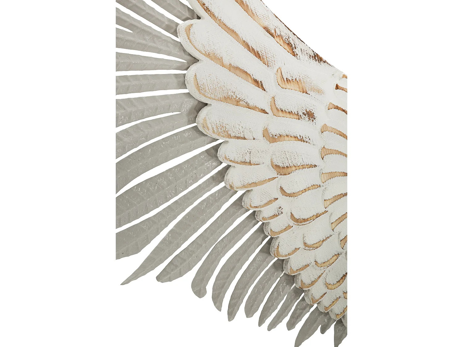 Set di 2 ali in metallo e legno bianco cm 43,8x2,5x104