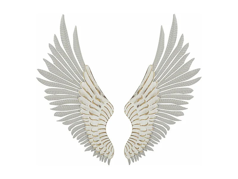 Set di 2 ali in metallo e legno bianco cm 43,8x2,5x104