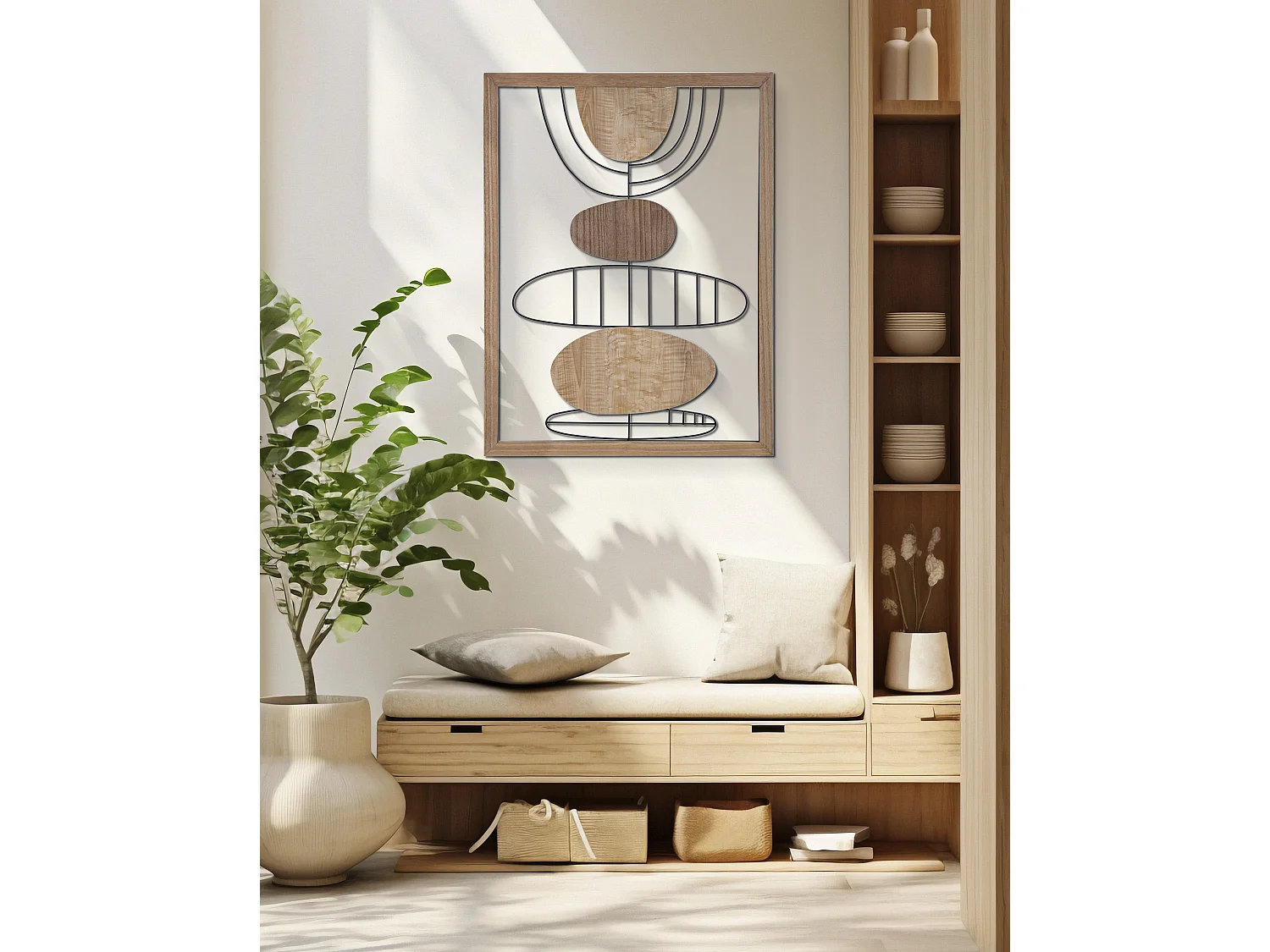 Décoration Murale Encadrée "Astroy" 80cm Naturel