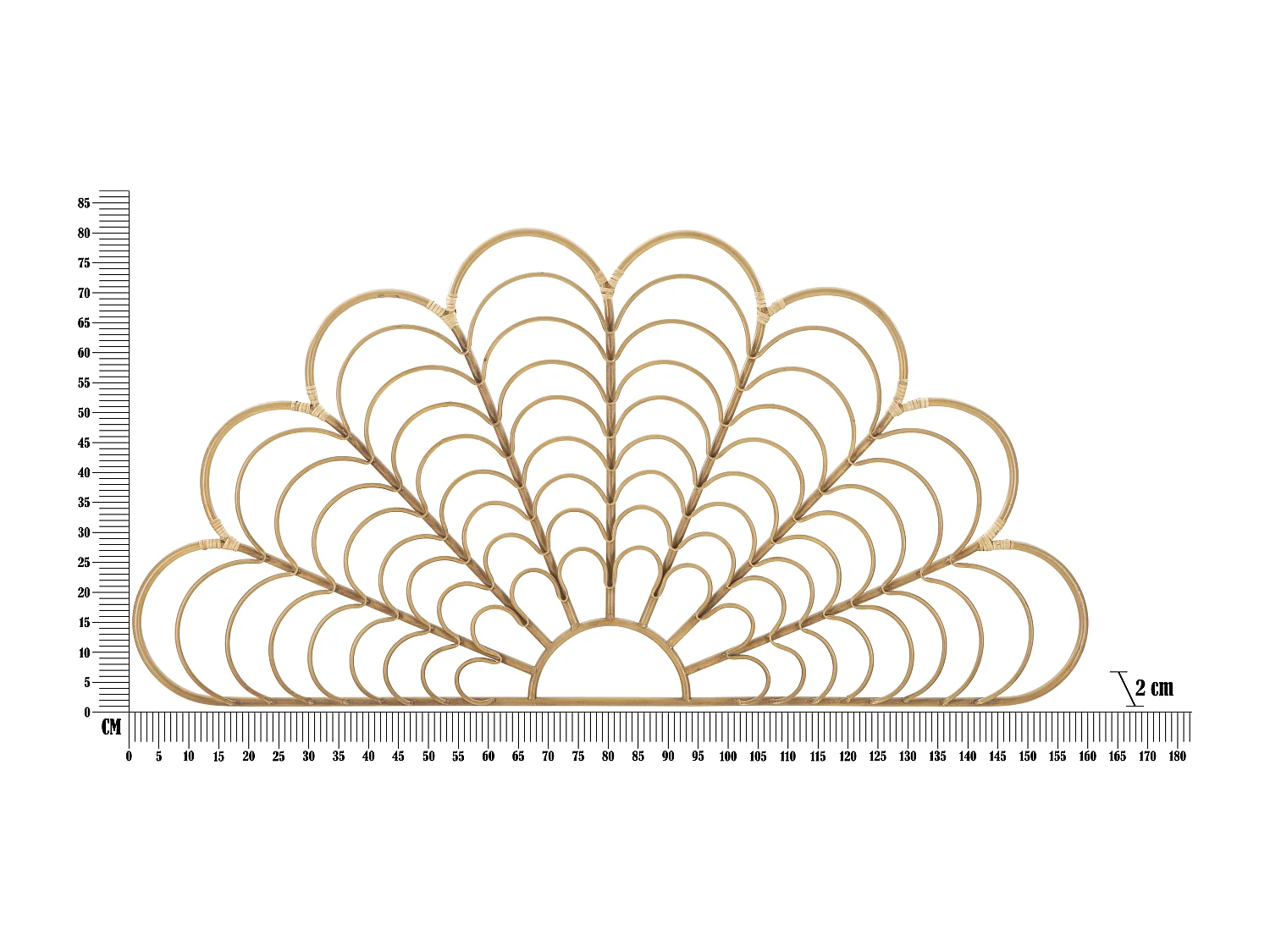 Décoration Murale en Métal "Panama" 160cm Marron