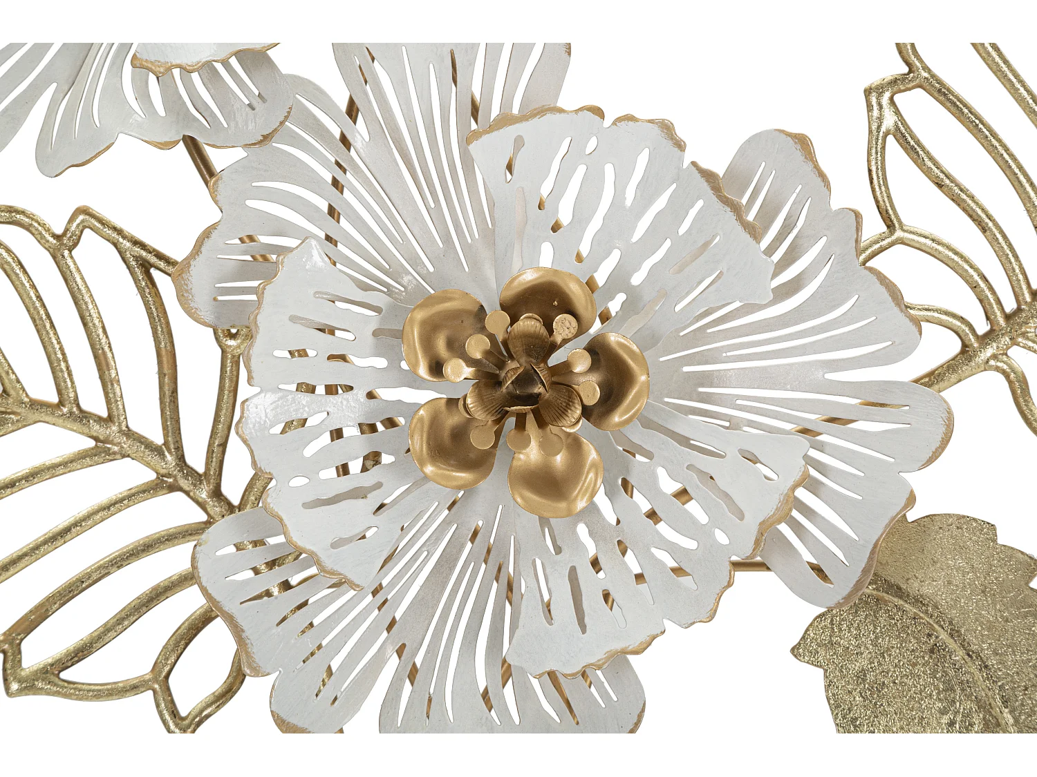 Décoration Murale en Métal "Whity" 73cm Blanc & Or