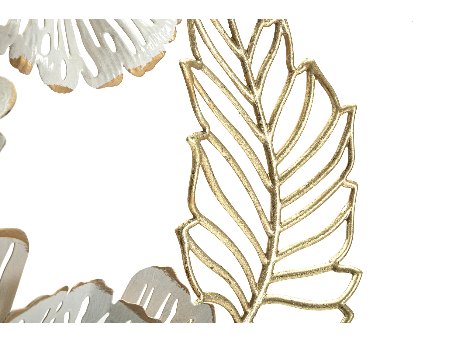 Décoration Murale en Métal "Whity" 73cm Blanc & Or