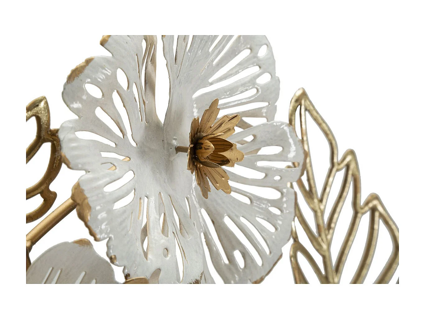 Décoration Murale en Métal "Whity" 73cm Blanc & Or