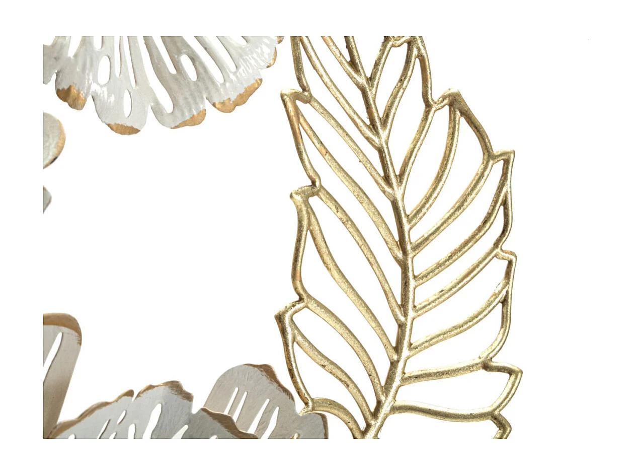 Décoration Murale en Métal "Whity" 73cm Blanc & Or