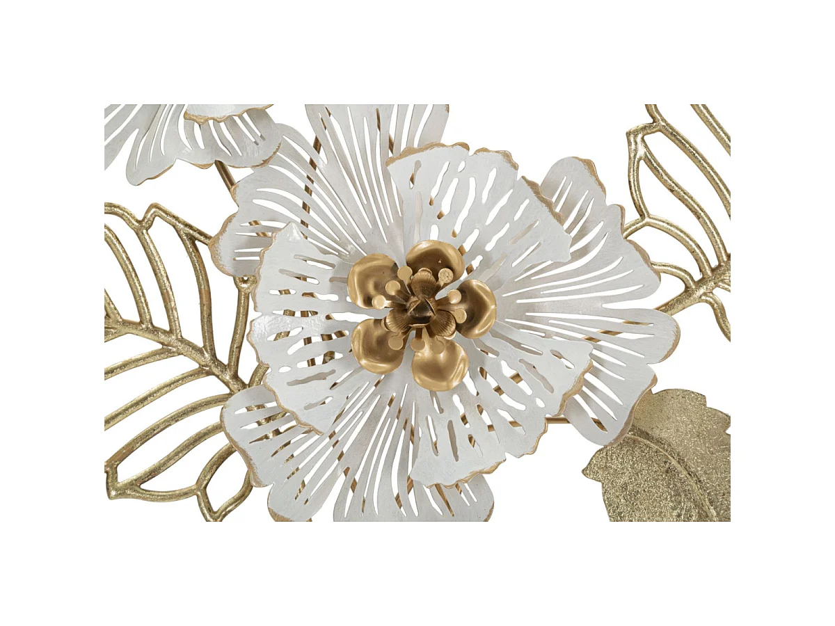 Décoration Murale en Métal "Whity" 73cm Blanc & Or