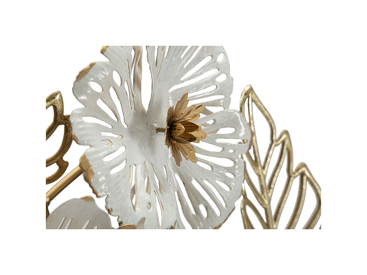 Décoration Murale en Métal "Whity" 73cm Blanc & Or