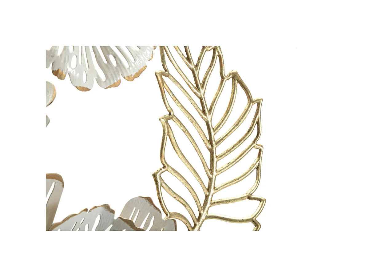 Décoration Murale en Métal "Whity" 73cm Blanc & Or
