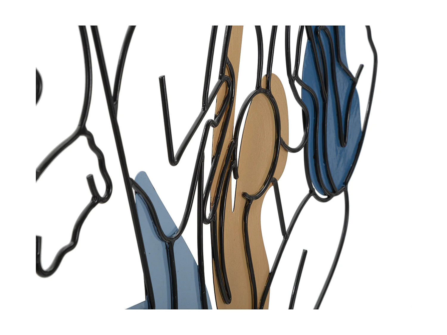 Pannello decorativo 3D in metallo multicolore jazz band cm 70x1,3x60