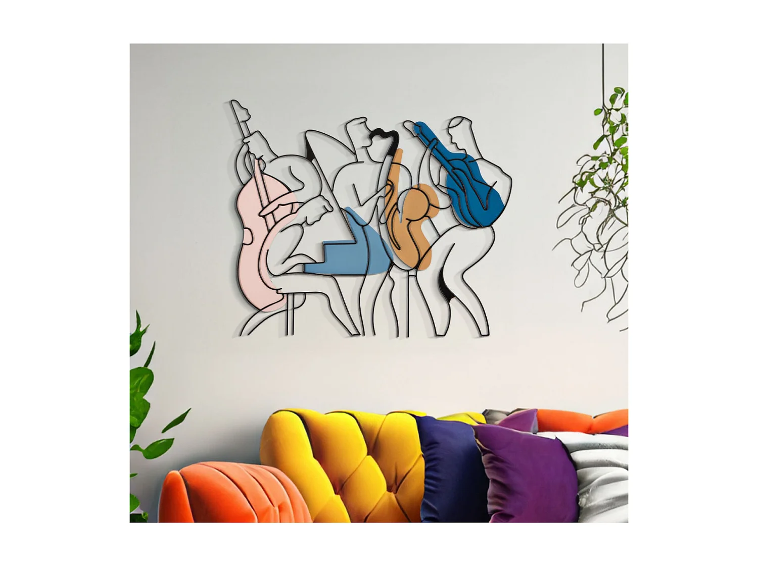 Décoration Murale en Métal "Jazz" 70cm Multicolore