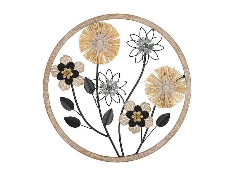 Décoration Murale Ronde Encadrée "Vasos" 50cm Multicolore