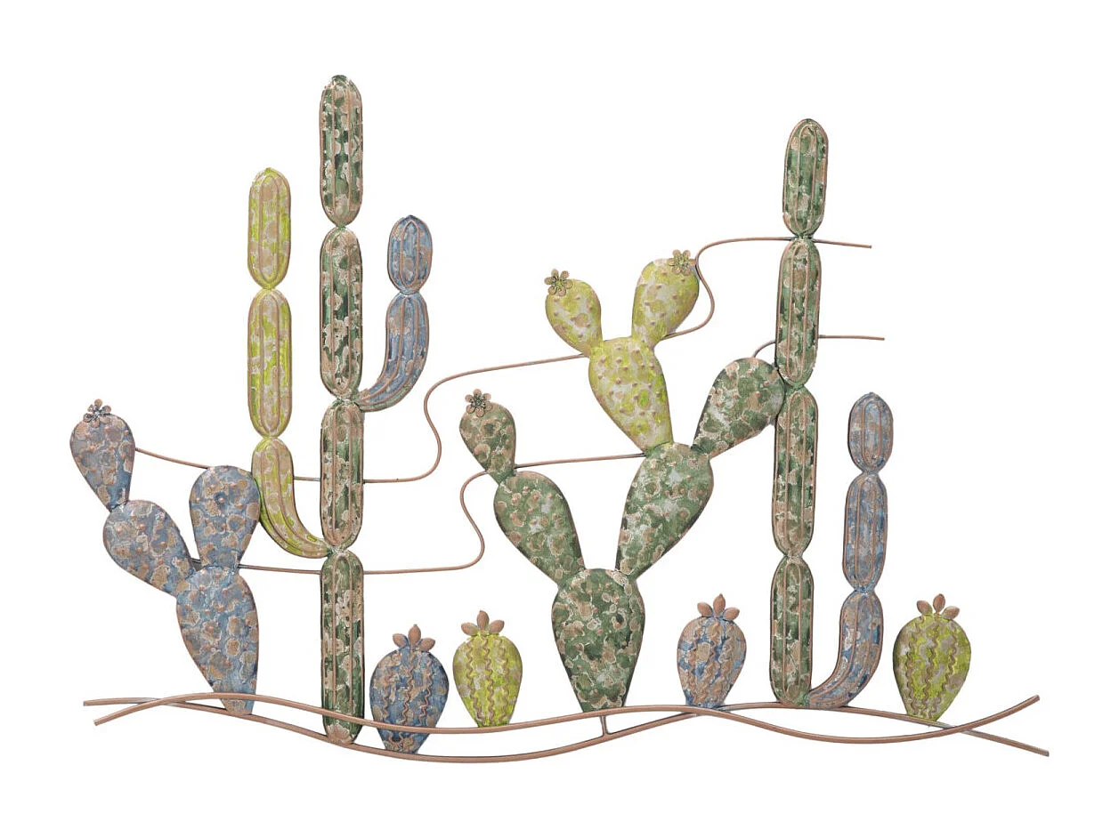 Décoration Murale en Métal "Cactus" 90cm Multicolore