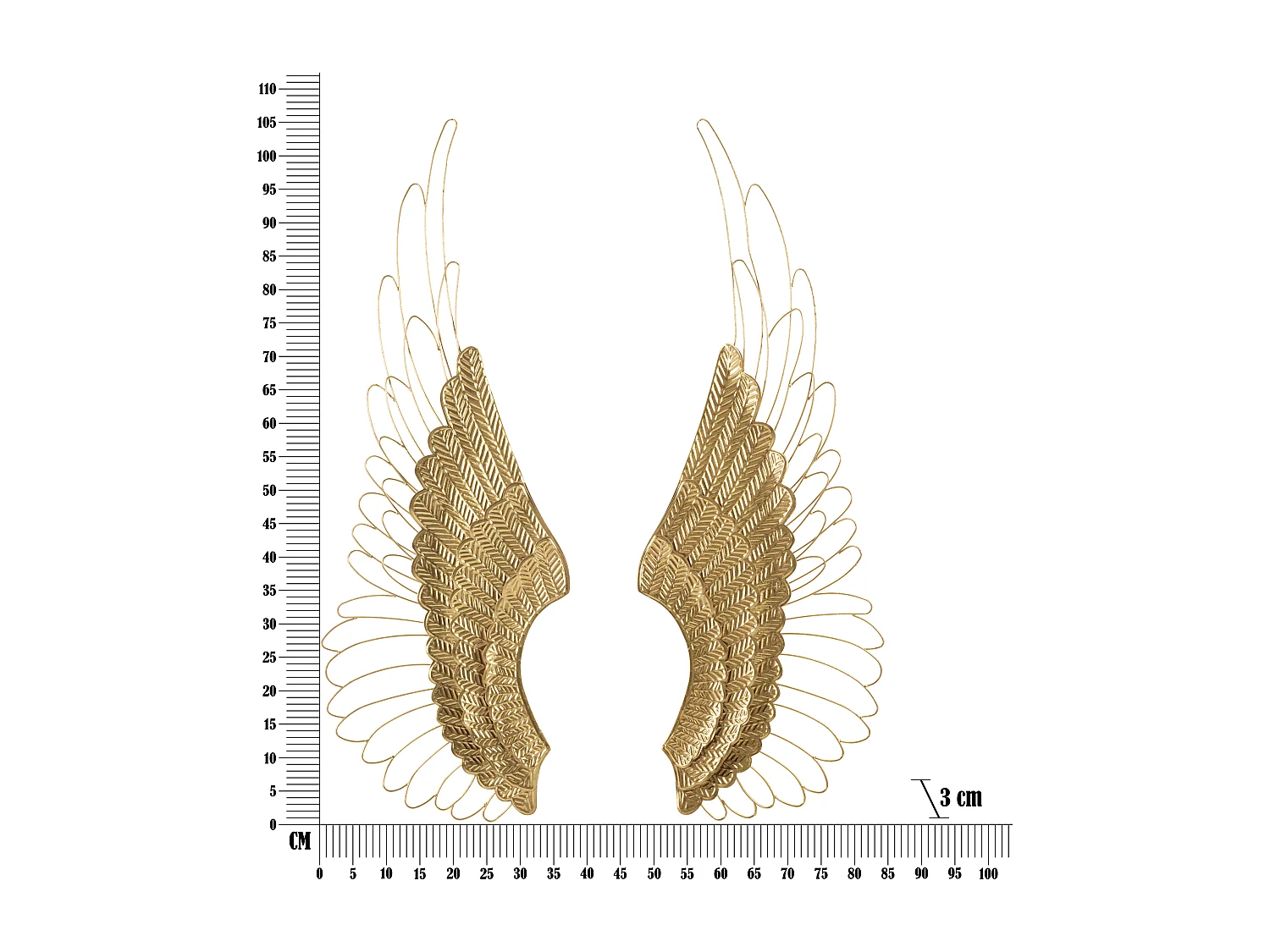 Lot de 2 Décorations Murales en Métal "Ali Plus" 105cm Or