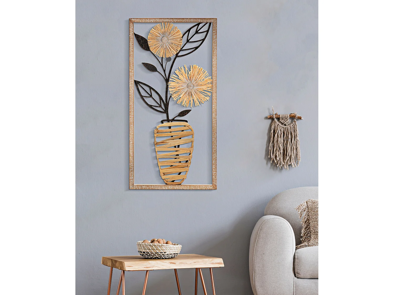 Pannello decorativo 3D in metallo legno multicolore cm 40x3,5x80