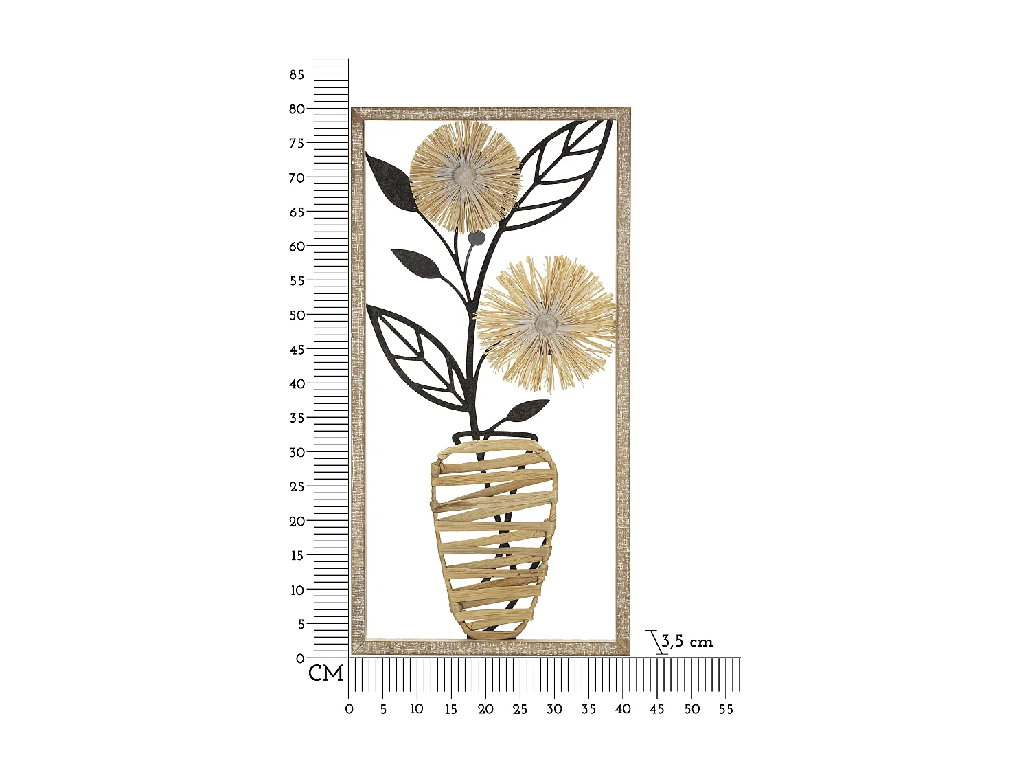 Décoration Murale Encadrée "Vaso" 80cm Multicolore