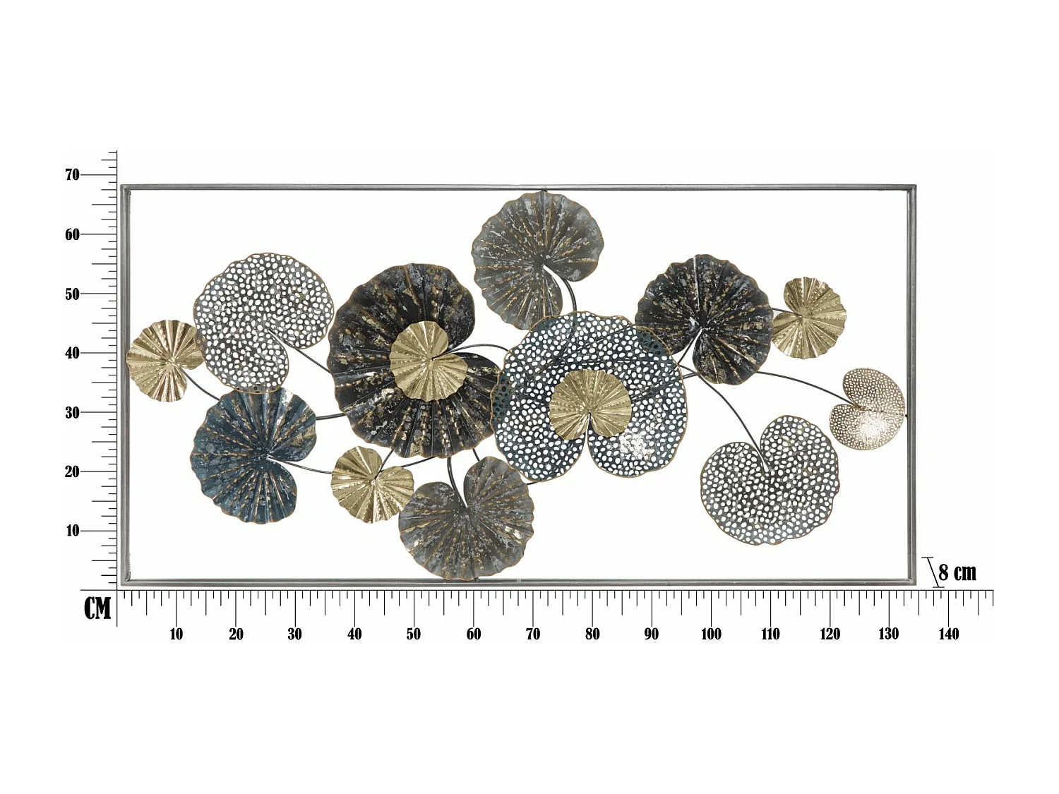 Panneau décoratif 3D en métal multicolore cm 134,5x8x68,5