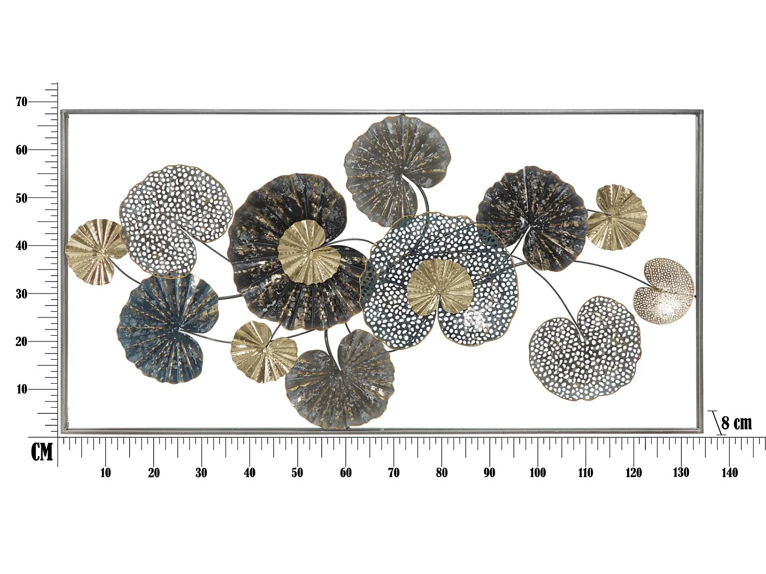 3D-Dekopaneel aus Metall mehrfarbig 134,5x8x68,5 cm
