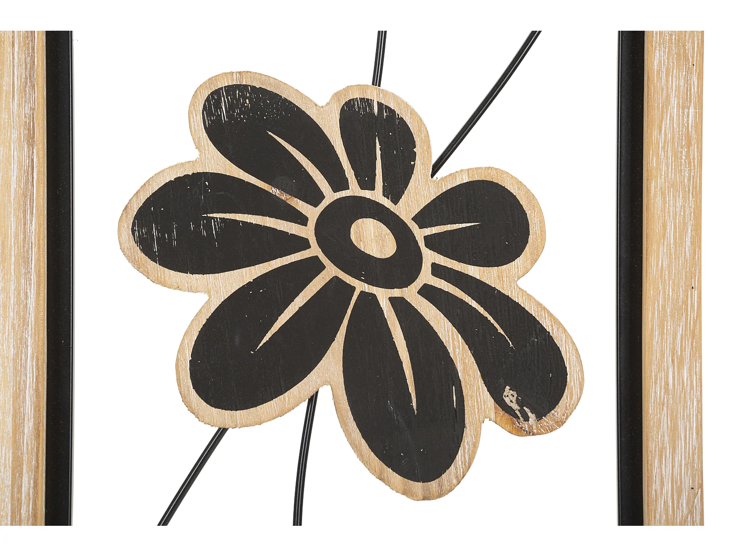 Pannello decorativo 3D in metallo nero con cornice cm 26x2,5x60