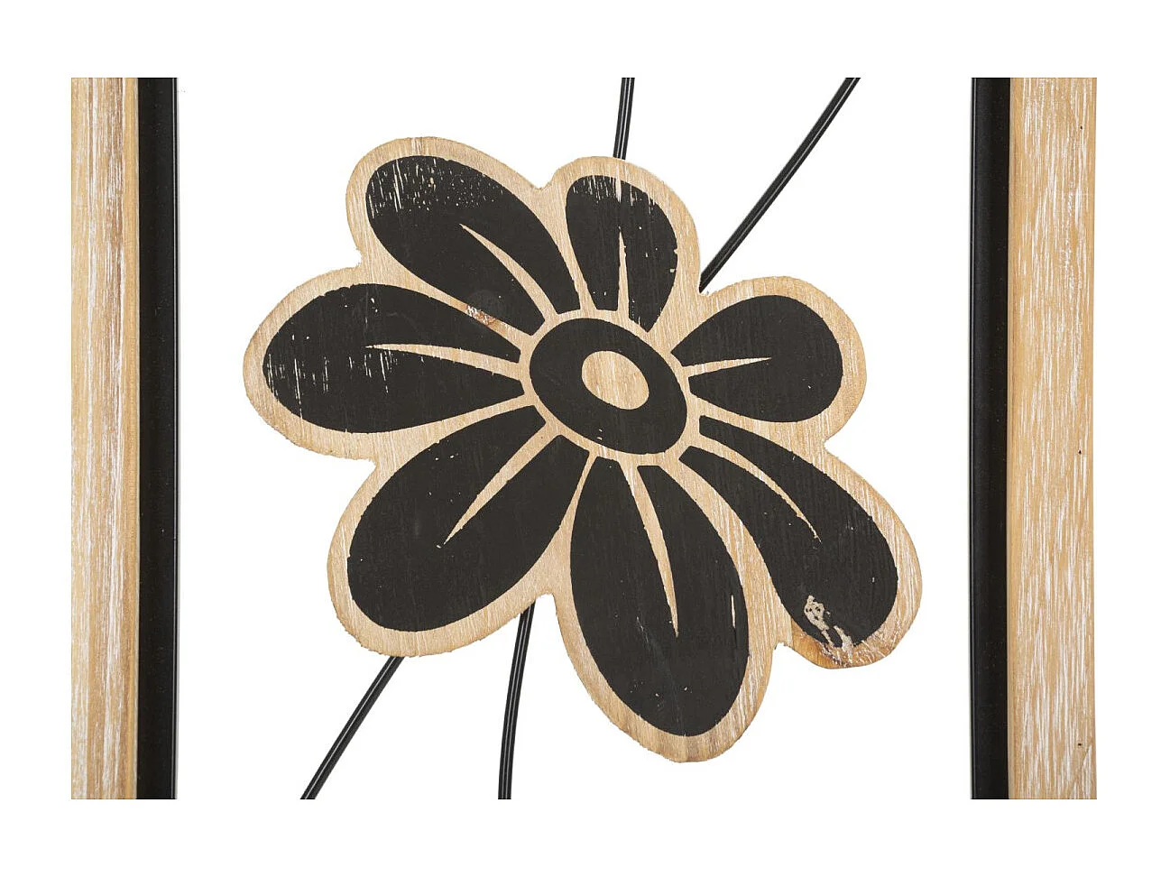 Décoration Murale Encadrée "Koman" 60cm Naturel & Noir