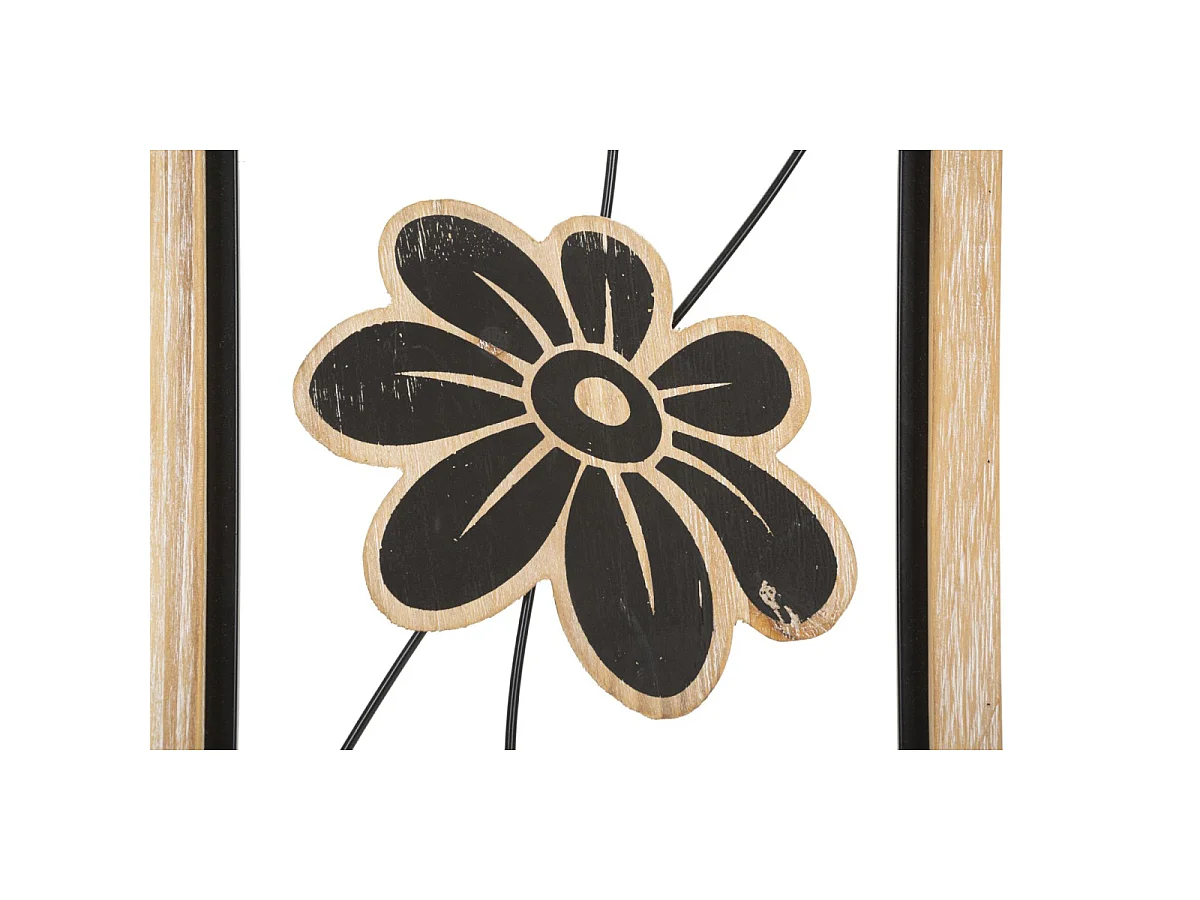 Décoration Murale Encadrée "Koman" 60cm Naturel & Noir
