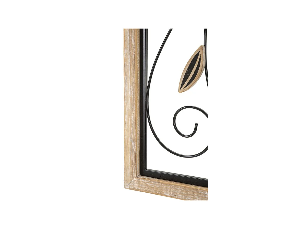 Décoration Murale Encadrée "Koman" 60cm Naturel & Noir