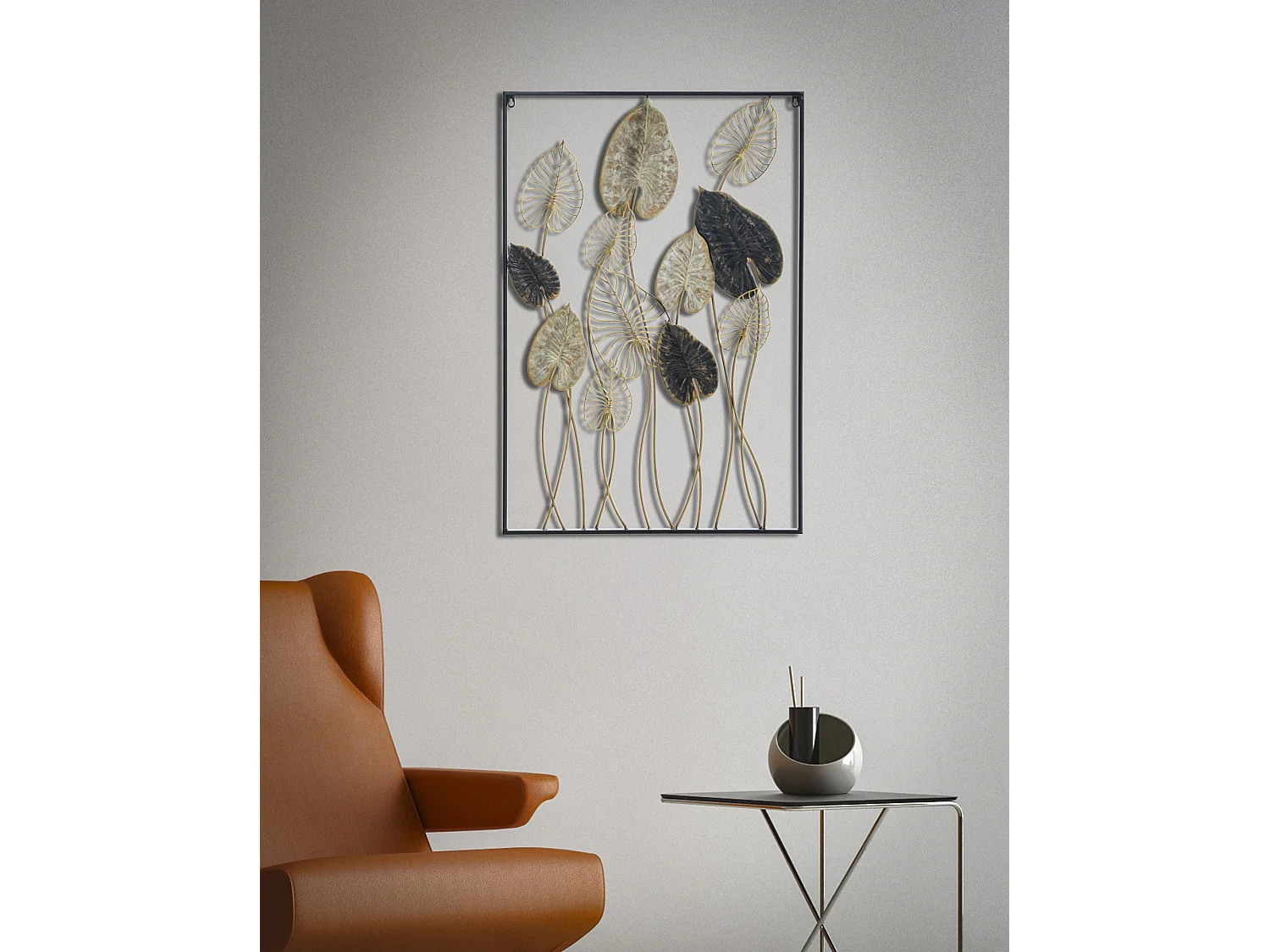 Pannello decorativo 3D in metallo multicolore cm 66x4,5x100