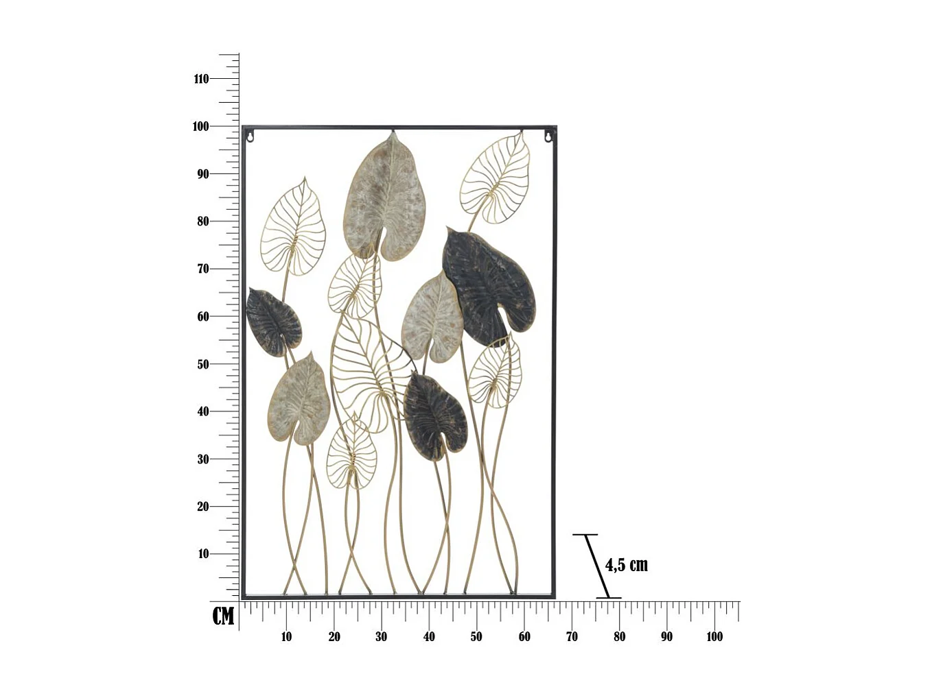 Pannello decorativo 3D in metallo multicolore cm 66x4,5x100