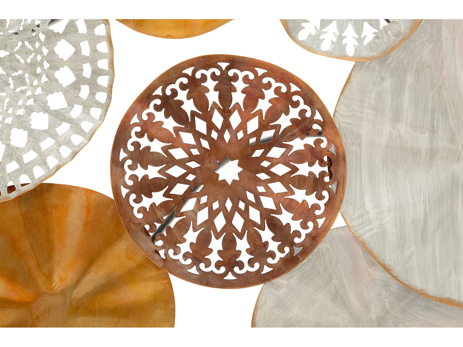 Pannello decorativo 3D astratto in metallo multicolore cm 125x5,5x68,5