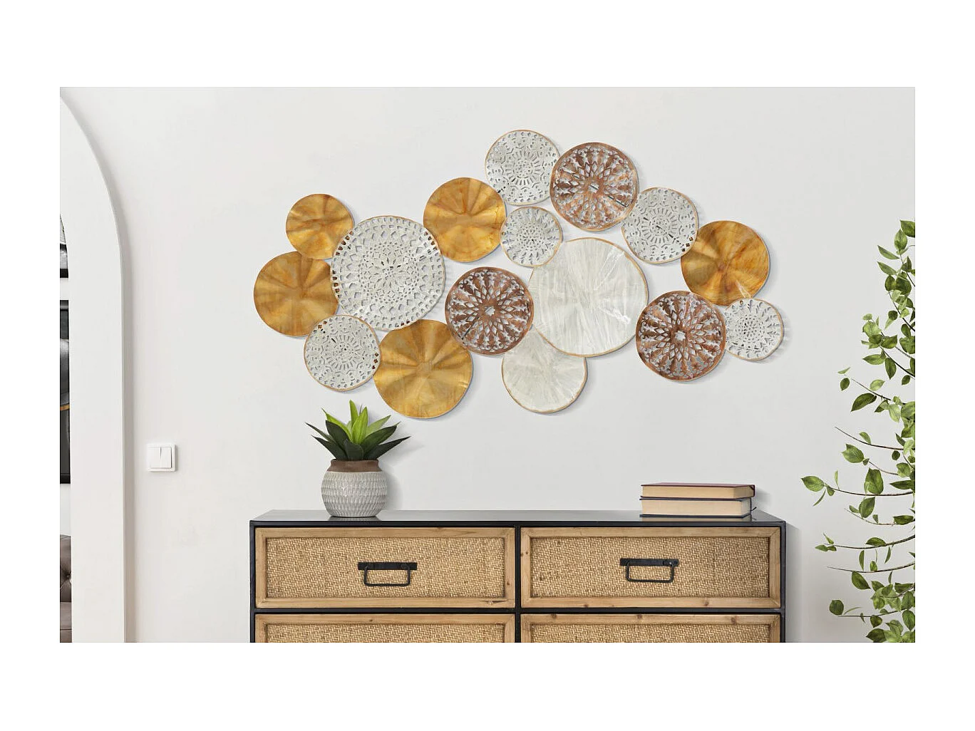 Décoration Murale en Métal "Triby" 125cm Multicolore