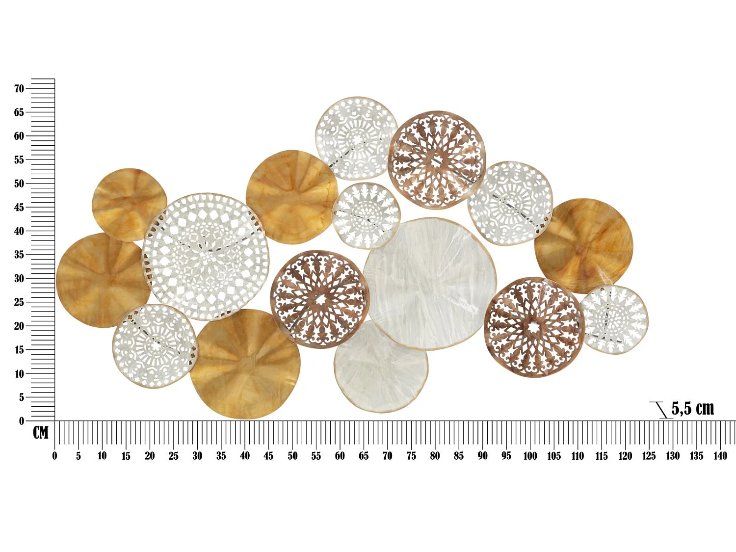 Décoration Murale en Métal "Triby" 125cm Multicolore