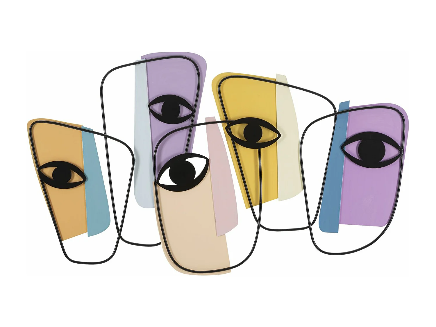 Décoration Murale en Métal "Eyes" 120cm Multicolore