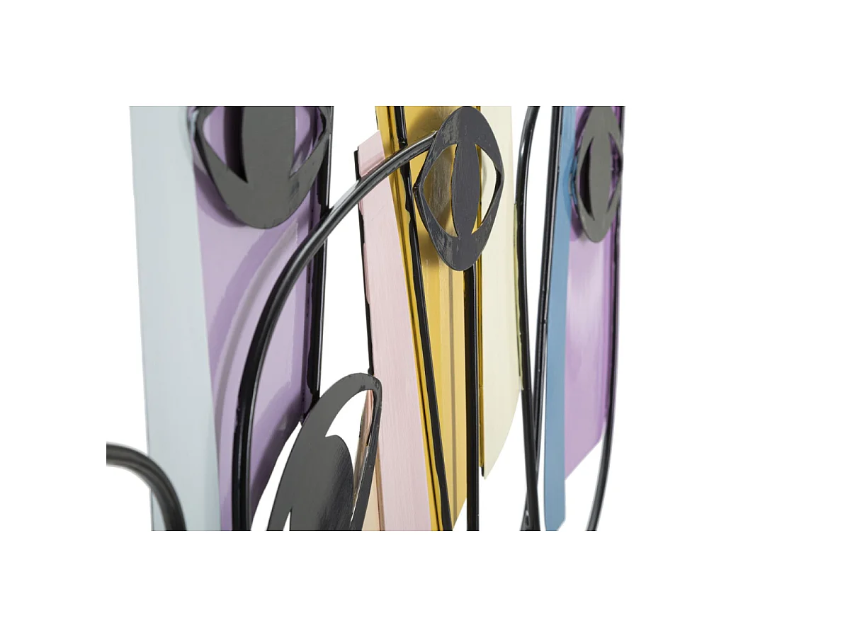 3D-Dekopaneel aus Metall mehrfarbig Gesichter 120x2x72 cm
