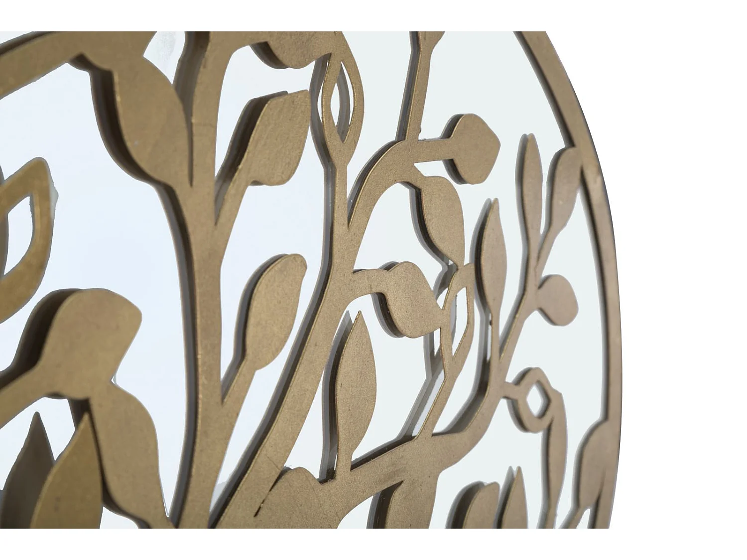 Panneau décoratif 3D en métal doré et miroir arbre cm 120x2x60