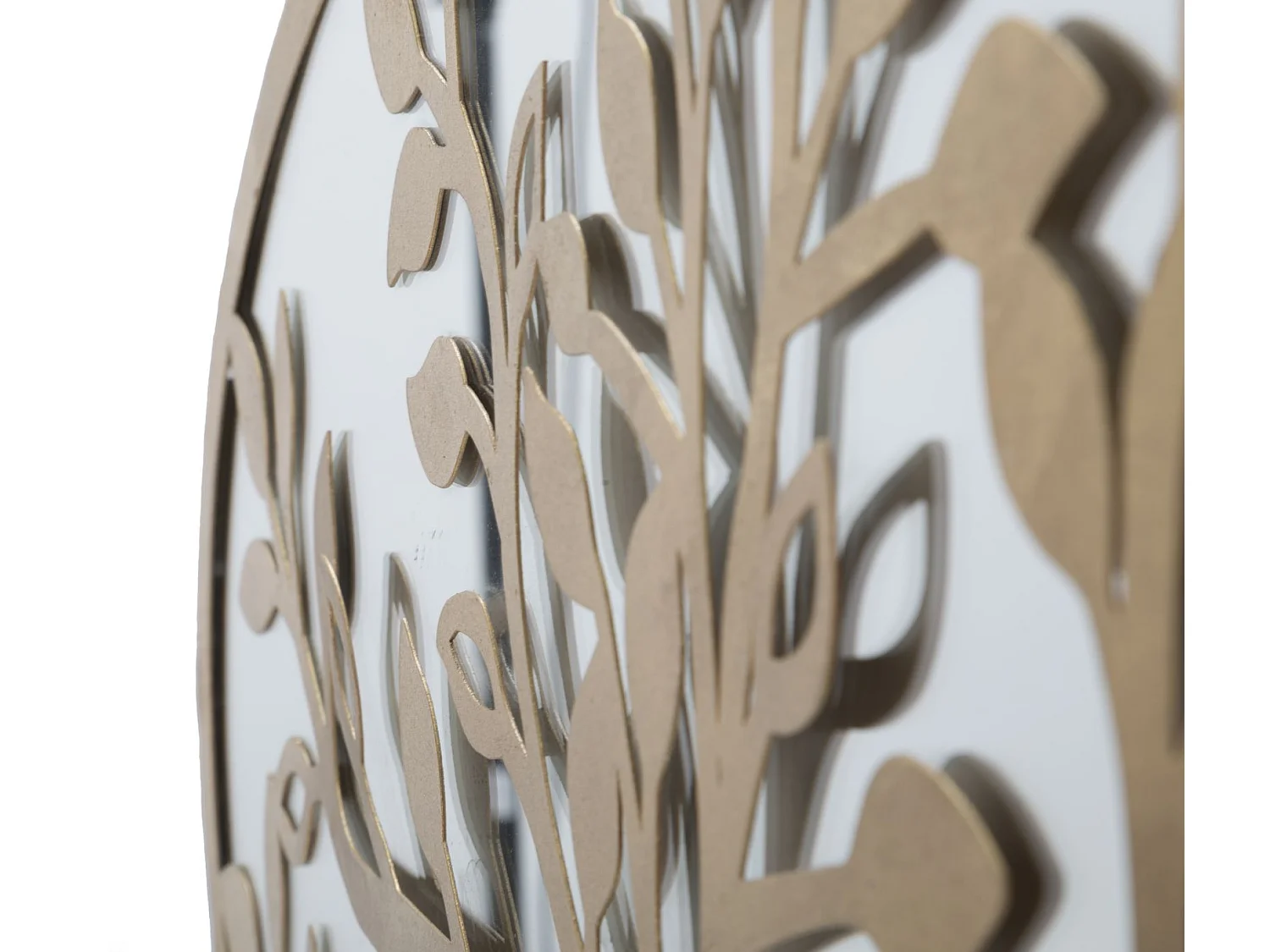Panneau décoratif 3D en métal doré et miroir arbre cm 120x2x60