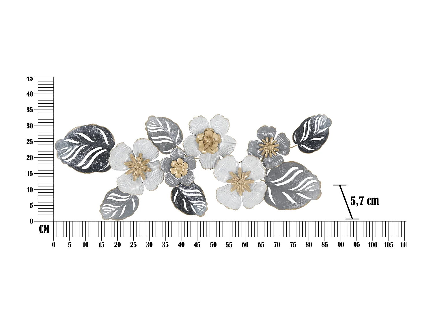 Panneau décoratif 3D en métal multicolore cm 87,6x5,7x33,7