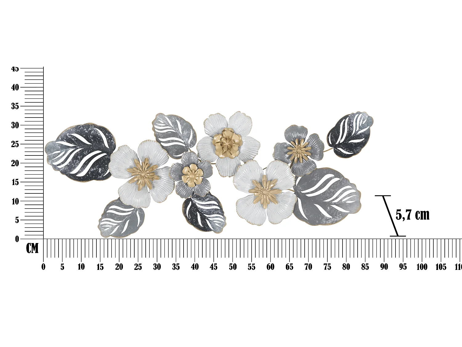 3D-Dekopaneel aus Metall mehrfarbig 87,6x5,7x33,7 cm