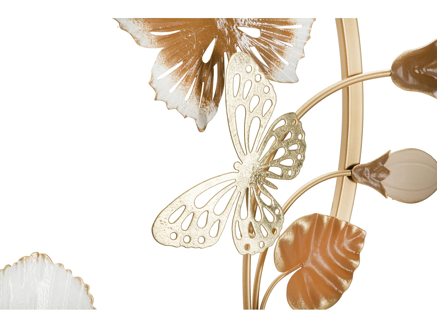 Pannello decorativo 3D farfalle in metallo dorato cm 58,4x5,1x63,5