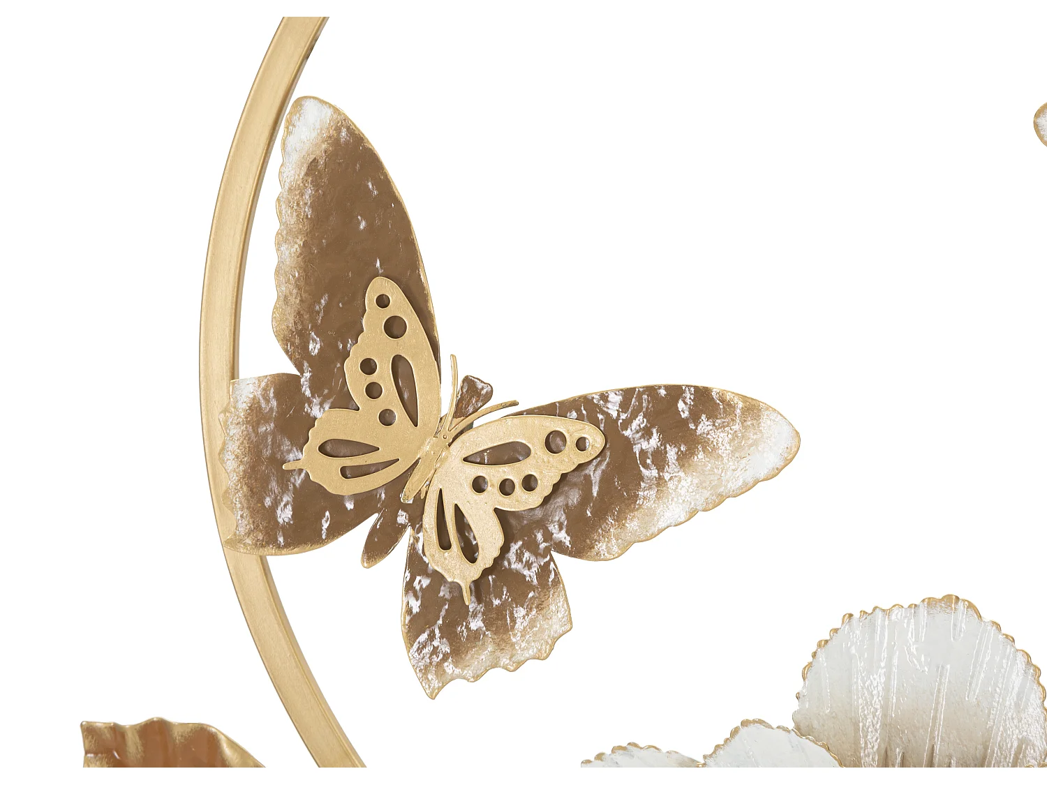 Pannello decorativo 3D farfalle in metallo dorato cm 58,4x5,1x63,5