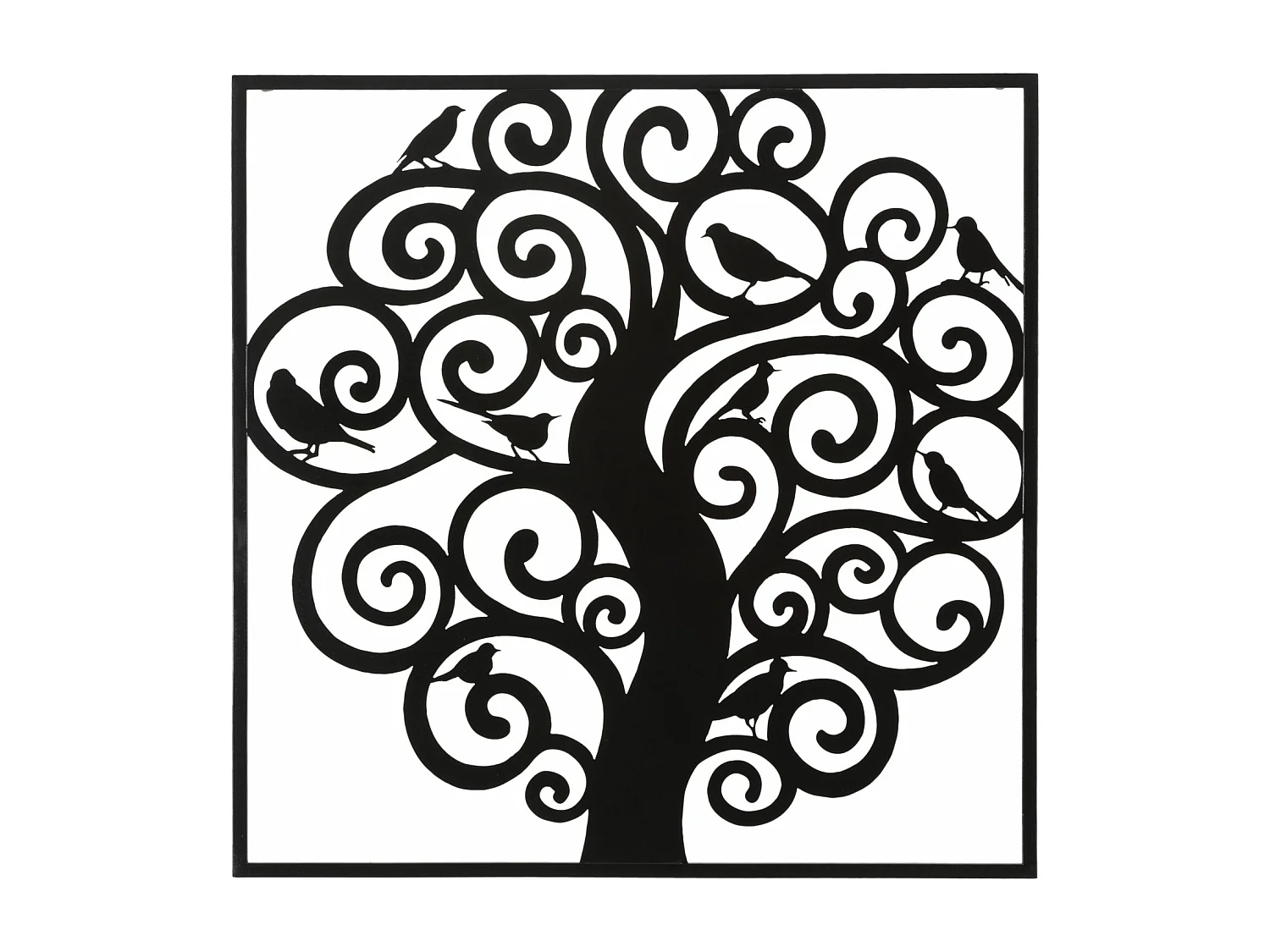 Décoration Murale Encadrée en Métal "Three" 70cm Noir