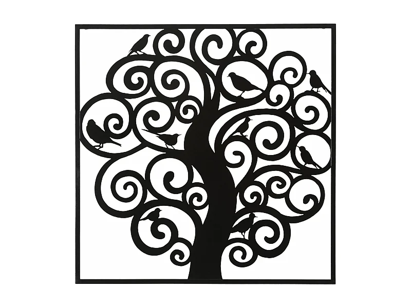 Décoration Murale Encadrée en Métal "Three" 70cm Noir