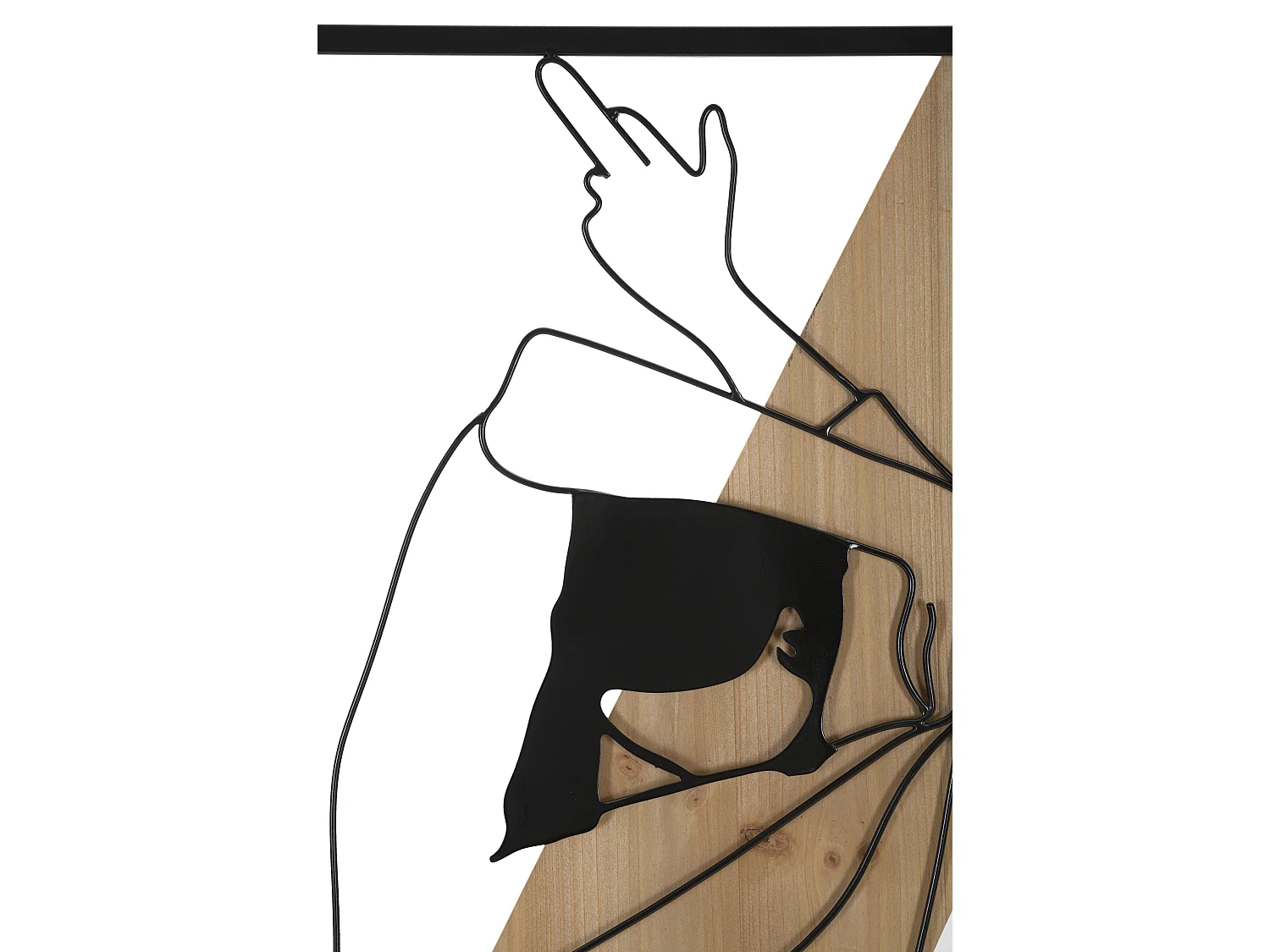 Décoration Murale Encadrée "Strip" 90cm Noir & Naturel