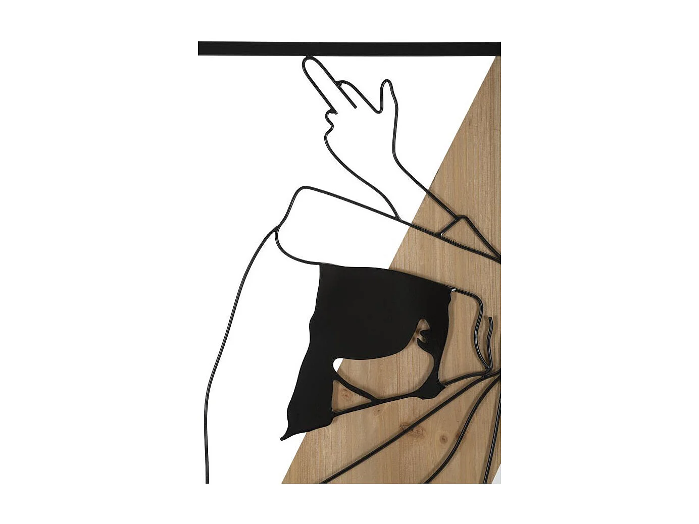 Décoration Murale Encadrée "Strip" 90cm Noir & Naturel