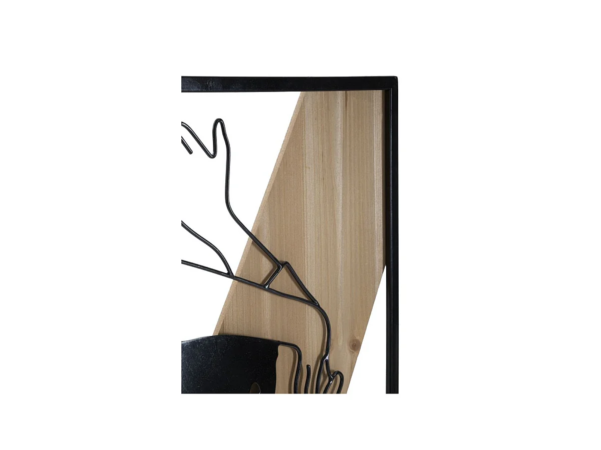 Décoration Murale Encadrée "Strip" 90cm Noir & Naturel