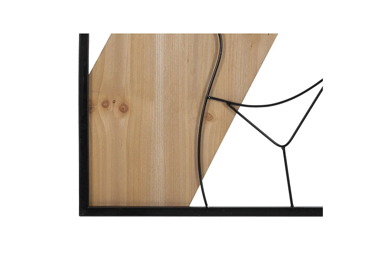 Décoration Murale Encadrée "Strip" 90cm Noir & Naturel
