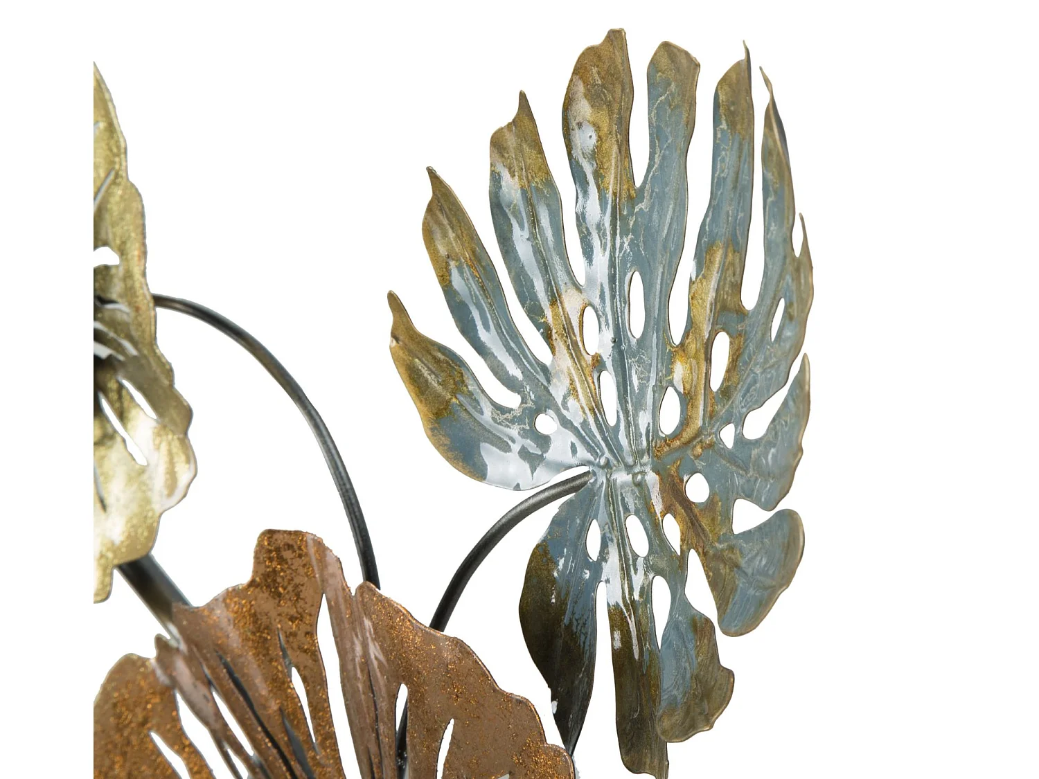 Décoration Murale en Métal "Feuilles" 117cm Multicolore