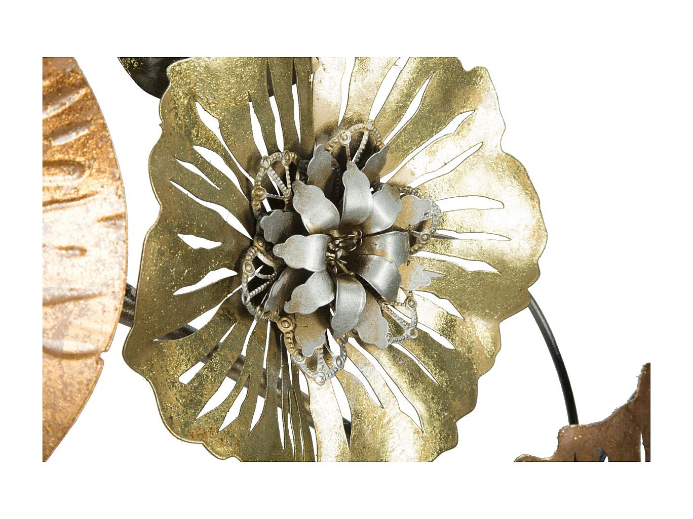 Décoration Murale en Métal "Feuilles" 117cm Multicolore