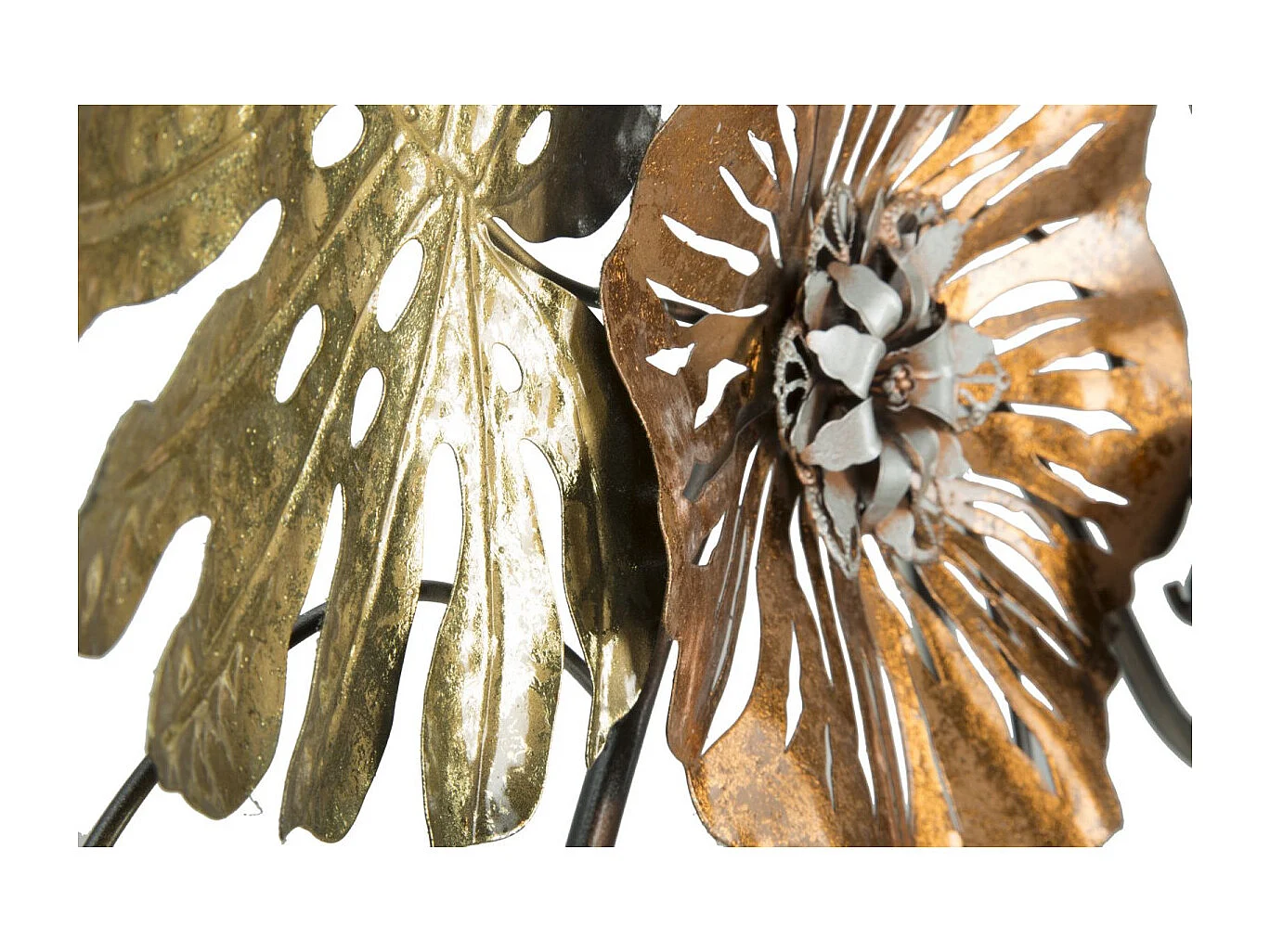 Décoration Murale en Métal "Feuilles" 117cm Multicolore