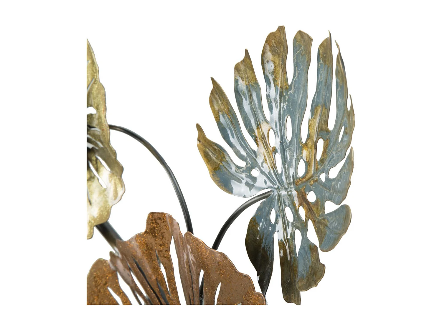 Décoration Murale en Métal "Feuilles" 117cm Multicolore