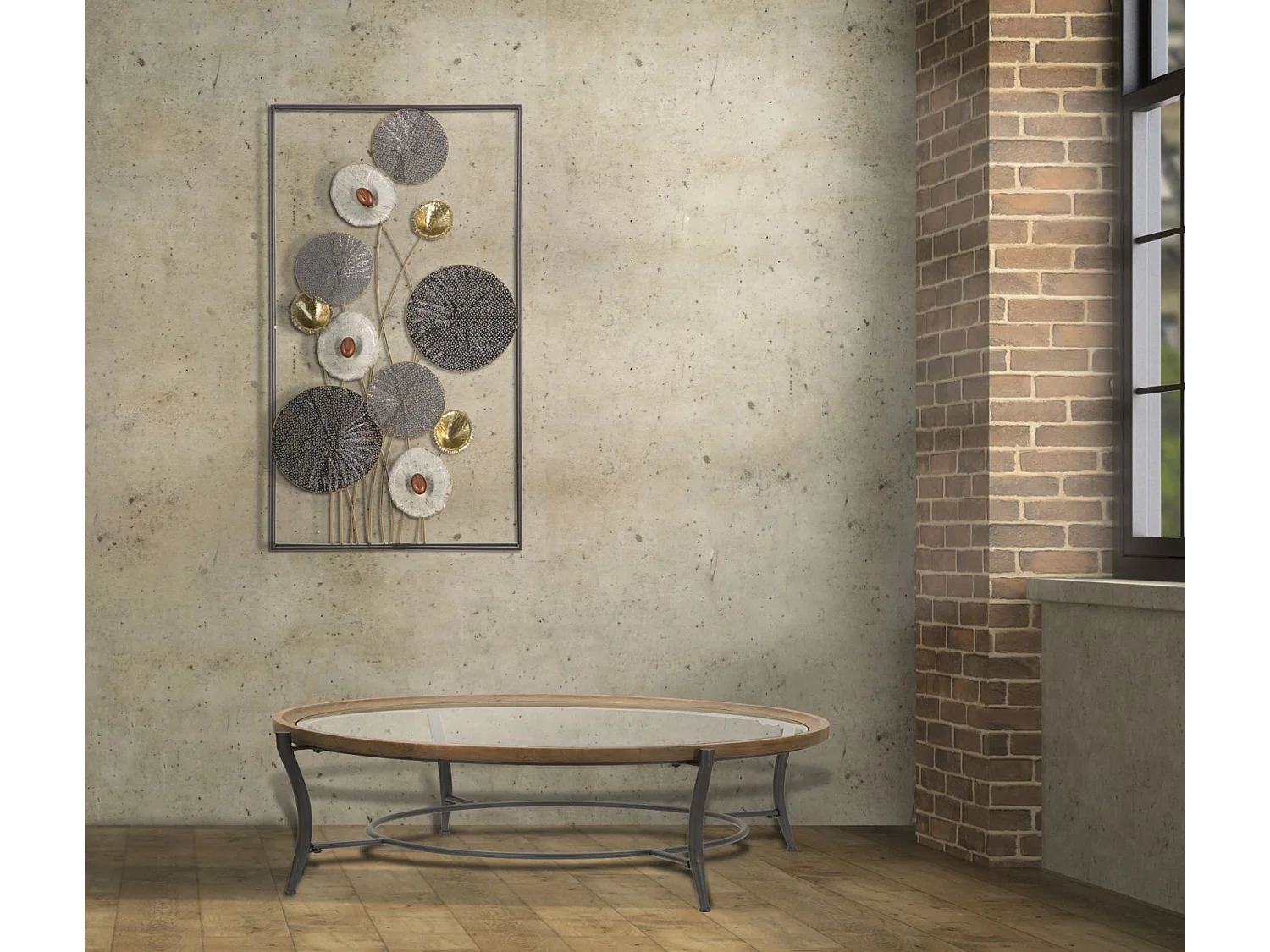 Pannello decorativo 3D in metallo multicolore cm 50x6x90,5