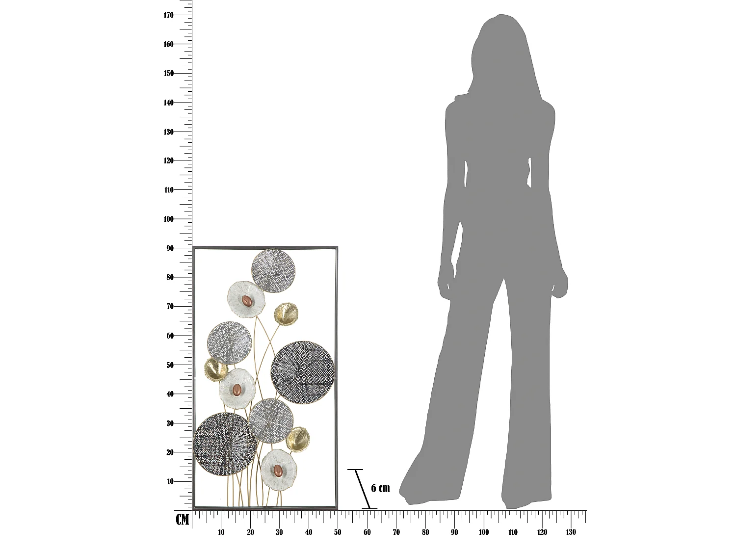 Décoration Murale Encadrée en Métal "Grid" 90cm Multicolore